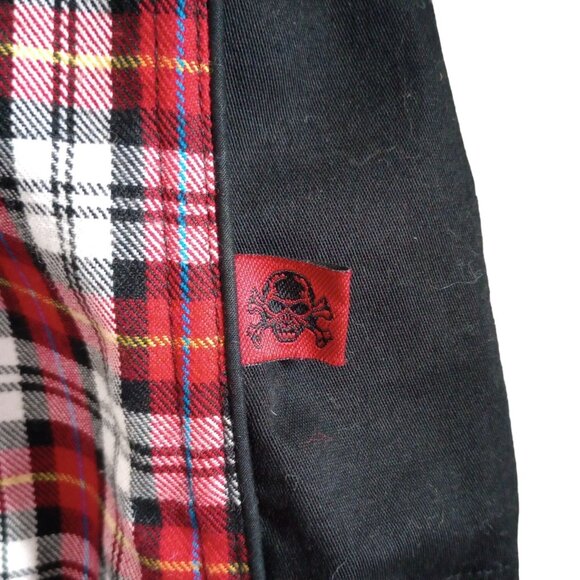 Tripp NYC Corset Halter Top Women's Plaid Red and Black Sz XL Y2K Zipper Goth - Picture 12 of 12